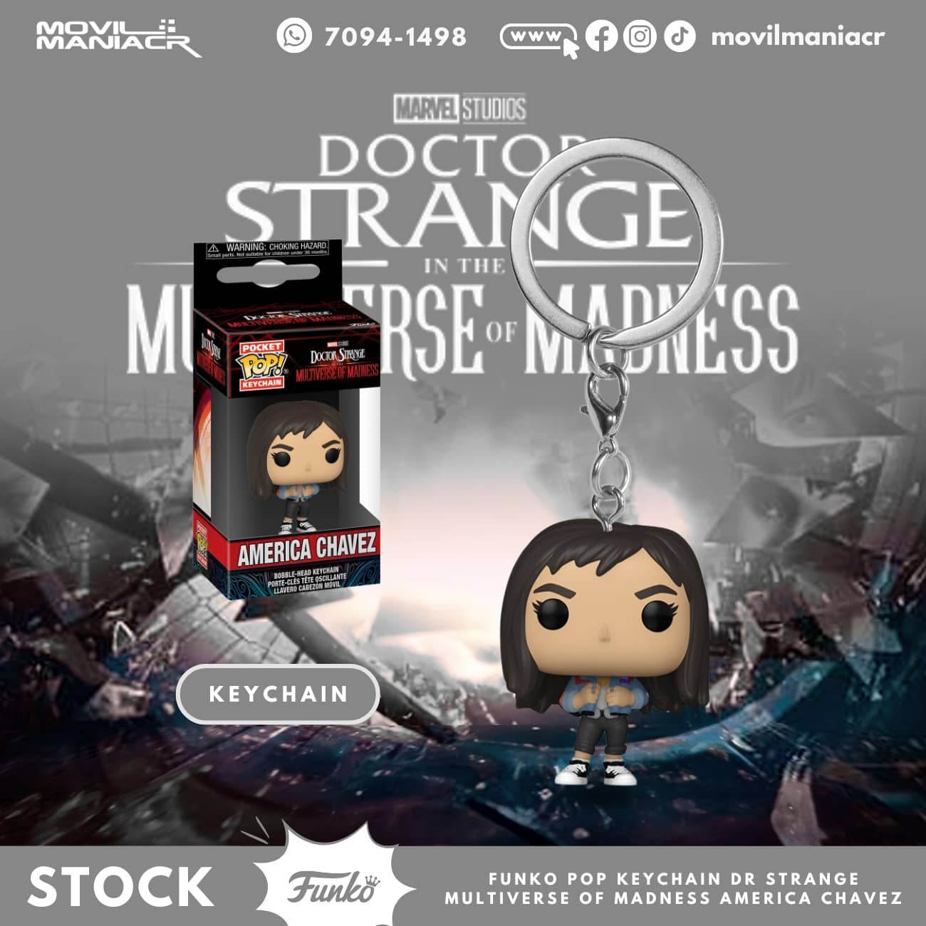 Funko Pop Dr Strange Multiverse of Madness America Chavez - Llavero (Stock) ¡Disponible Ahora! 1 Funko Pop Dr Strange Multiverse of Madness America Chavez - Llavero (Stock) ¡Disponible Ahora!