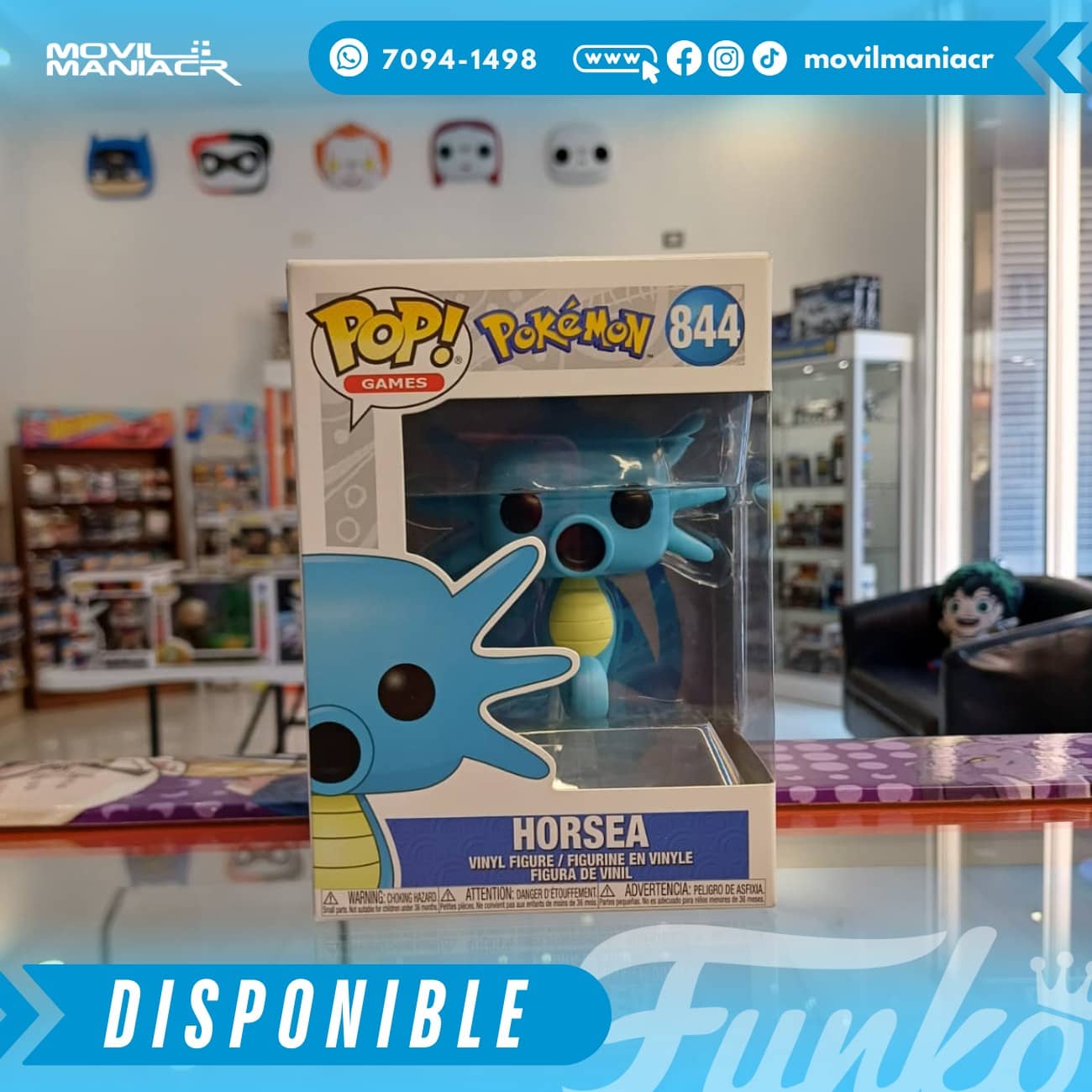 Funko Pop Pokémon Horsea #844 - (Stock) ¡Disponible Ahora! 2 Funko Pop Pokémon Horsea #844 - (Stock) ¡Disponible Ahora! - Imagen 2