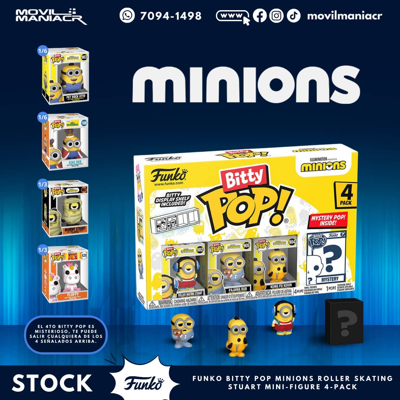 4-Pack Bitty Pop Minions Roller Skating Stuart - (Stock) ¡Disponible Ahora! 1 4-Pack Bitty Pop Minions Roller Skating Stuart - (Stock) ¡Disponible Ahora!