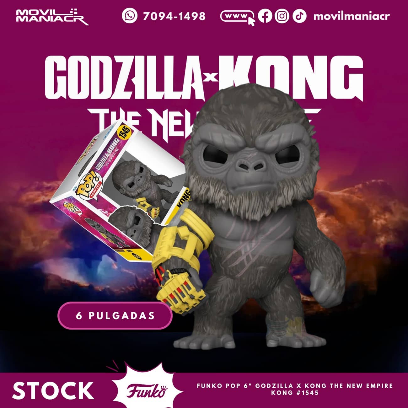 Funko Pop Godzilla x Kong The New Empire Kong #1545 - 6Pulgadas (Stock) ¡Disponible Ahora! 1 Funko Pop Godzilla x Kong The New Empire Kong #1545 - 6Pulgadas (Stock) ¡Disponible Ahora!