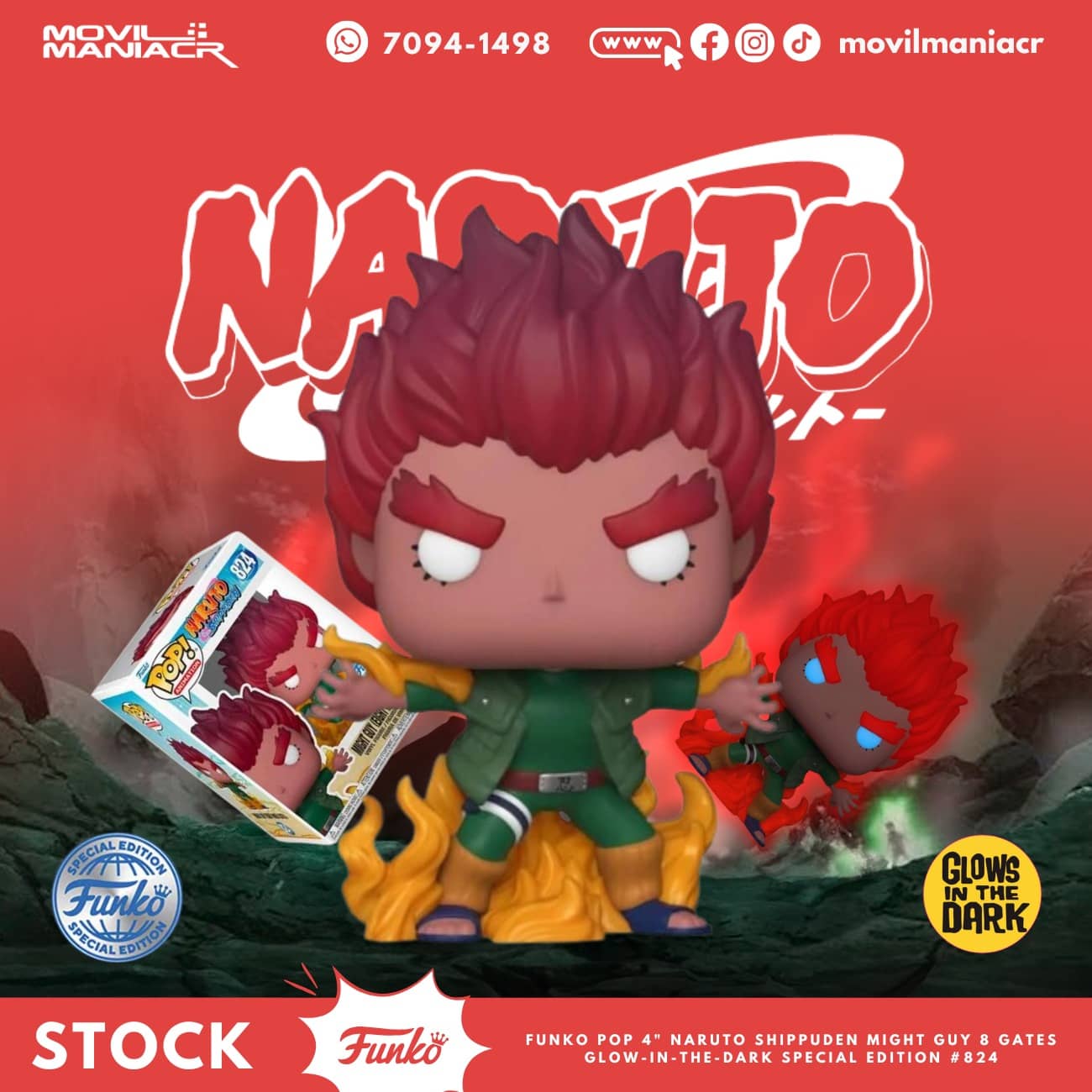 Funko Pop Naruto Shippuden Might Guy 8 Gates GITD Exclusivo #824 - (Stock) ¡Disponible Ahora! 1 Funko Pop Naruto Shippuden Might Guy 8 Gates GITD Exclusivo #824 - (Stock) ¡Disponible Ahora!