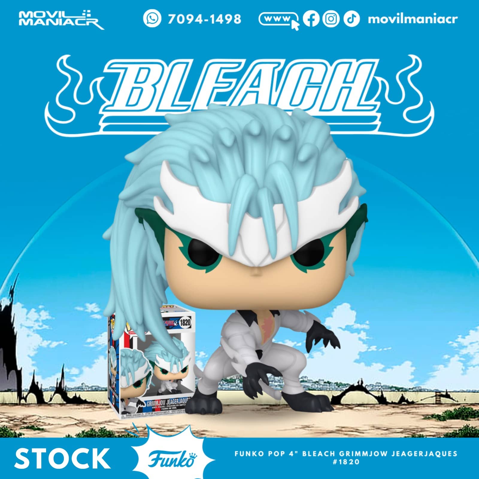 Funko Pop Bleach Grimmjow Jeagerjaques #1820 - (Stock) ¡Disponible Ahora! 1 Funko Pop Bleach Grimmjow Jeagerjaques #1820 - (Stock) ¡Disponible Ahora!