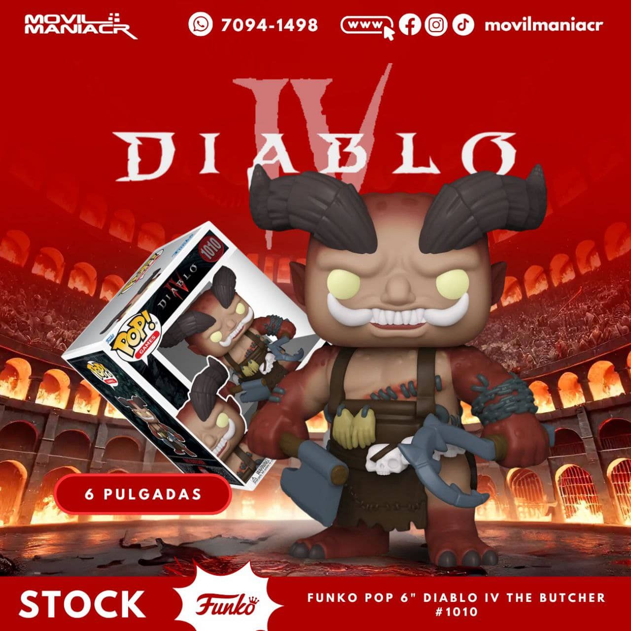 Funko Pop Diablo IV The Butcher #1010 - 6Pulgadas (Stock) ¡Disponible Ahora! 1 Funko Pop Diablo IV The Butcher #1010 - 6Pulgadas (Stock) ¡Disponible Ahora!