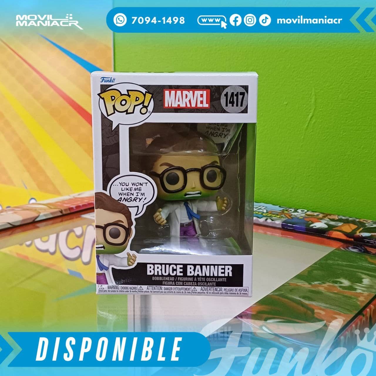 Funko Pop Marvel Hulk Bruce Banner (Don't Make me Angry) #1417 - (Stock) ¡Disponible Ahora! 2 Funko Pop Marvel Hulk Bruce Banner (Don't Make me Angry) #1417- (Stock) ¡Disponible Ahora!