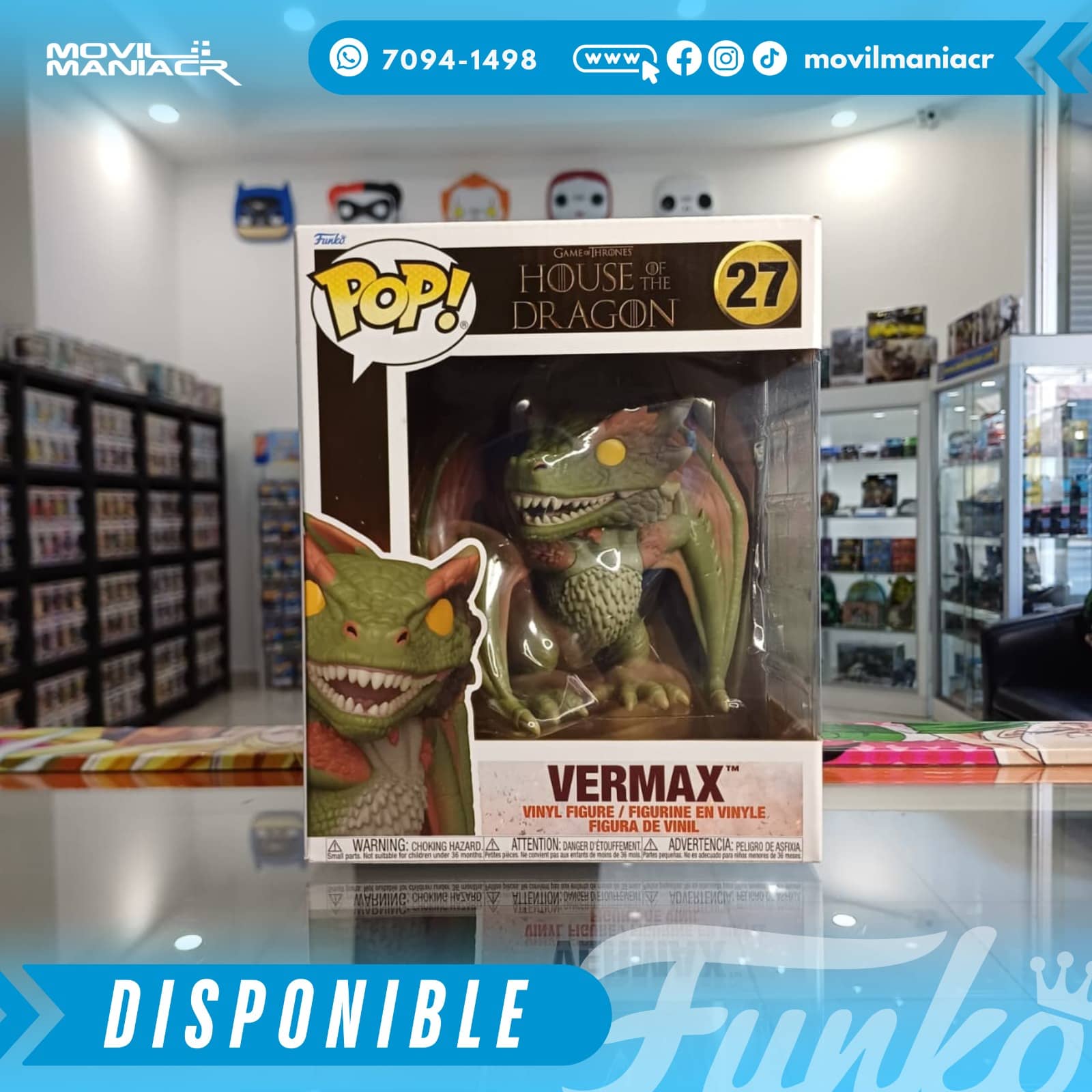 Funko Pop House of the Dragon Vermax #27- 6Pulgadas (Stock) ¡Disponible Ahora! 2 Funko Pop House of the Dragon Vermax #27- 6Pulgadas (Stock) ¡Disponible Ahora! - Imagen 2