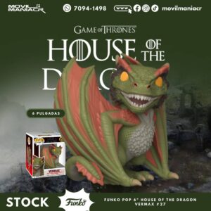 Funko Pop House of the Dragon Vermax #27- 6Pulgadas (Stock) ¡Disponible Ahora!
