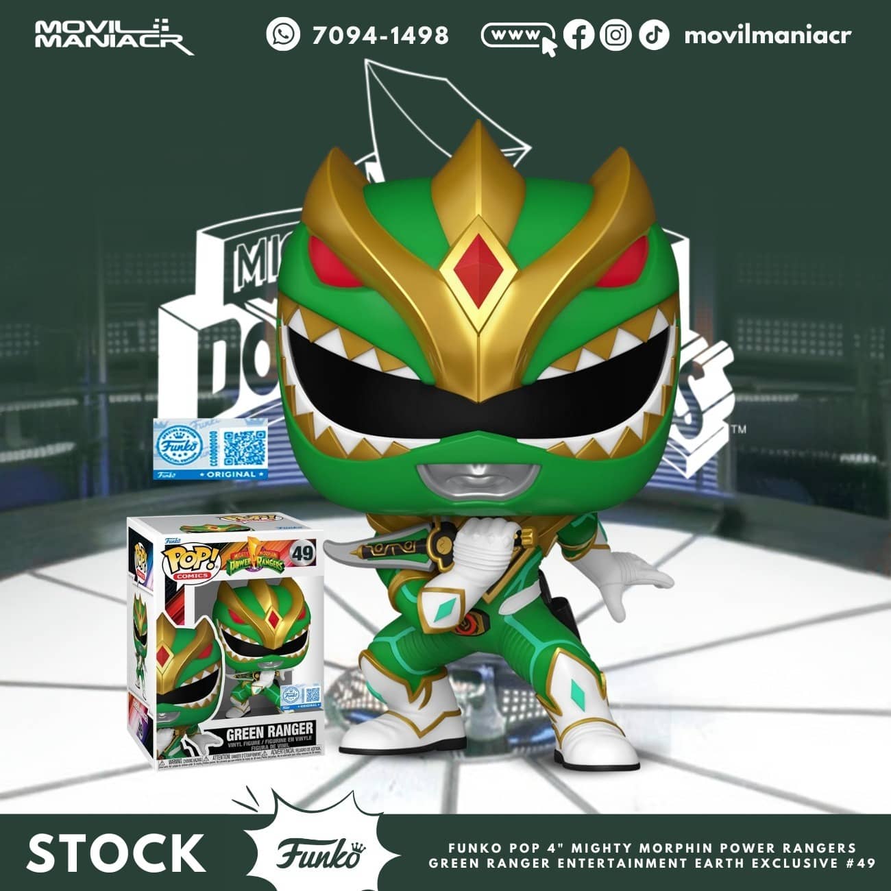 Funko Pop Mighty Morphin Power Rangers Green Ranger Exclusivo #49 - (Stock) ¡Disponible Ahora! 1 Funko Pop Mighty Morphin Power Rangers Green Ranger Exclusivo #49 - (Stock) ¡Disponible Ahora!