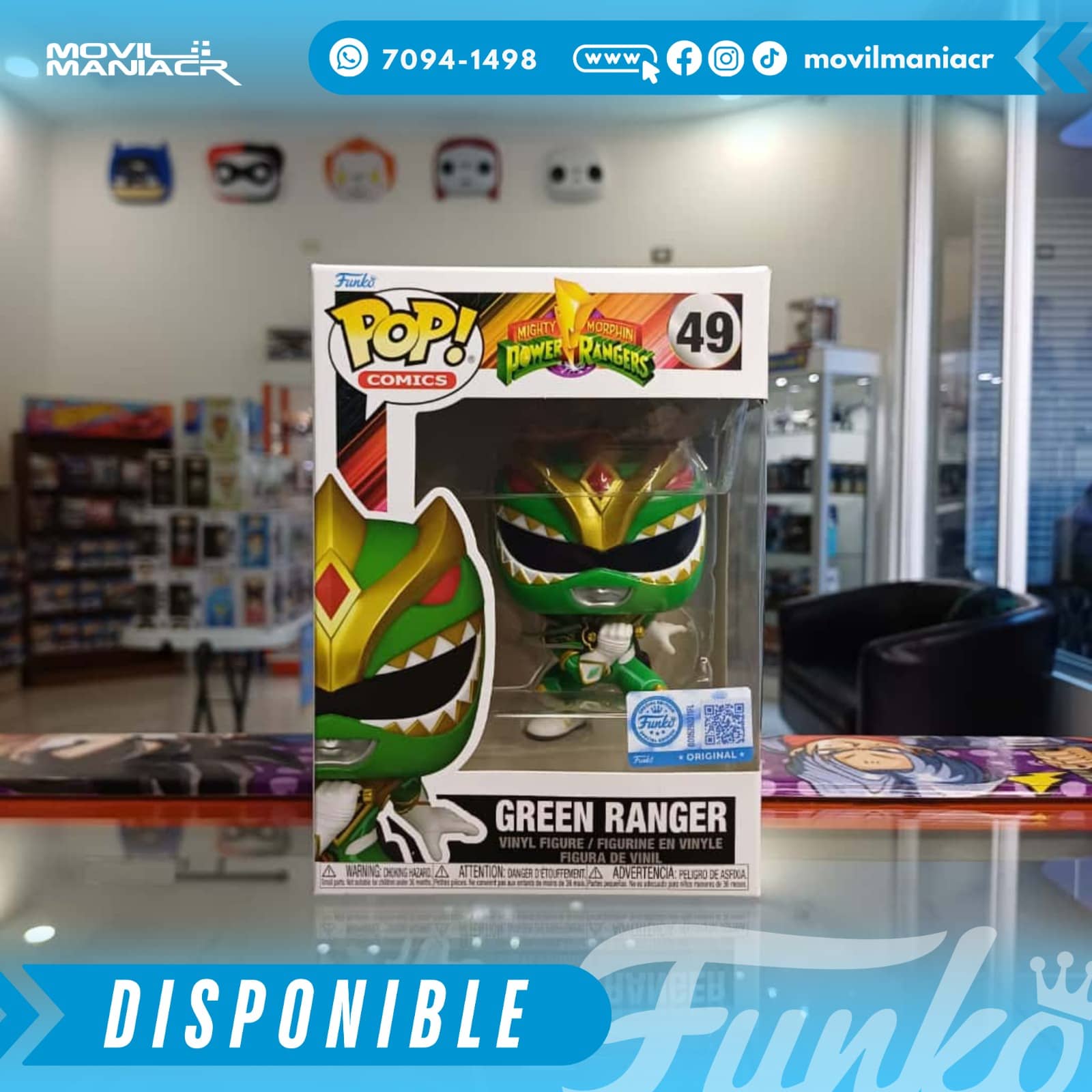 Funko Pop Mighty Morphin Power Rangers Green Ranger Exclusivo #49 - (Stock) ¡Disponible Ahora! 2 Funko Pop Mighty Morphin Power Rangers Green Ranger Exclusivo #49 - (Stock) ¡Disponible Ahora! - Imagen 2