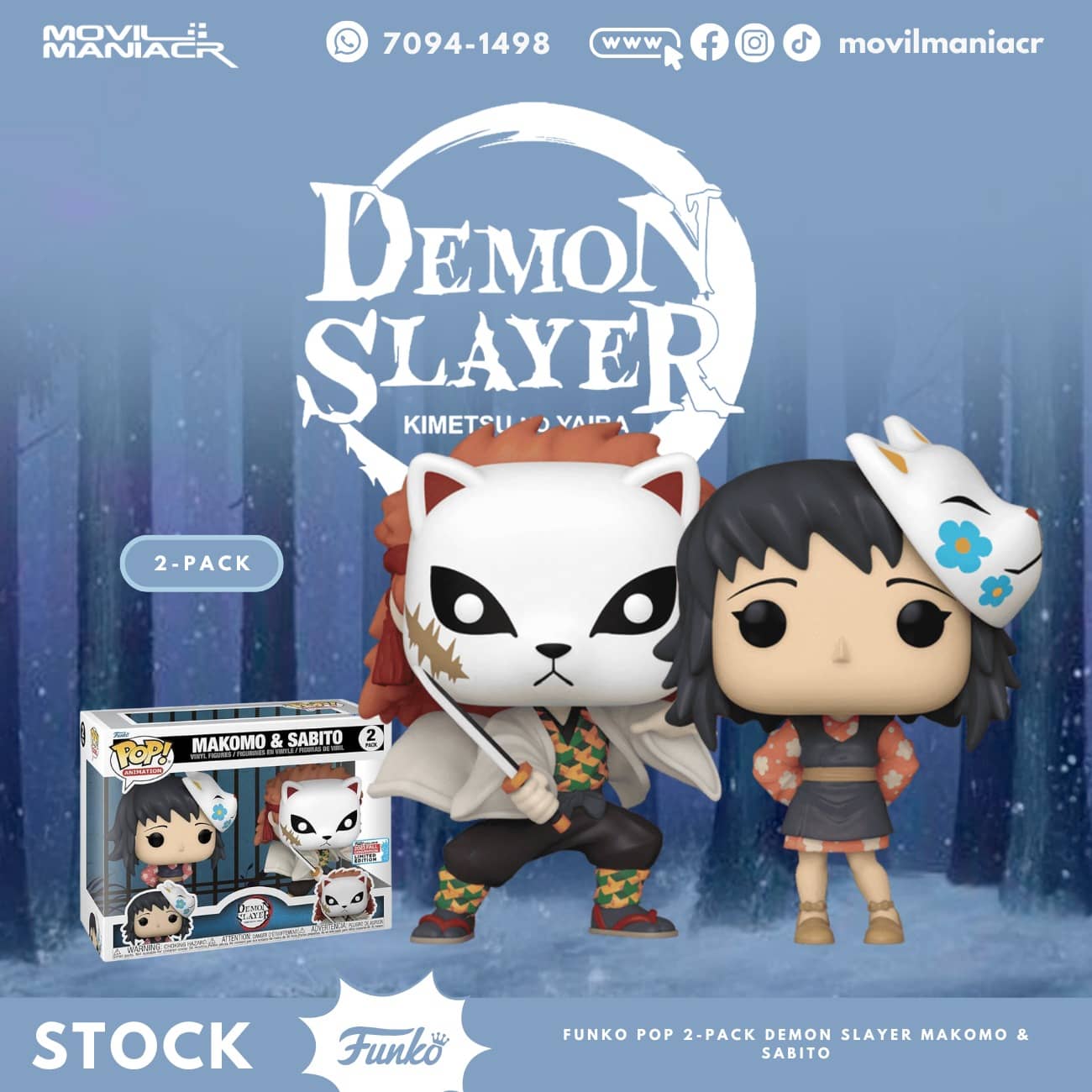 Funko Pop Demon Slayer Makomo & Sabito Exclusivo - 2-Pack (Stock) ¡Disponible Ahora! 1 Funko Pop Demon Slayer Makomo & Sabito Exclusivo - 2-Pack