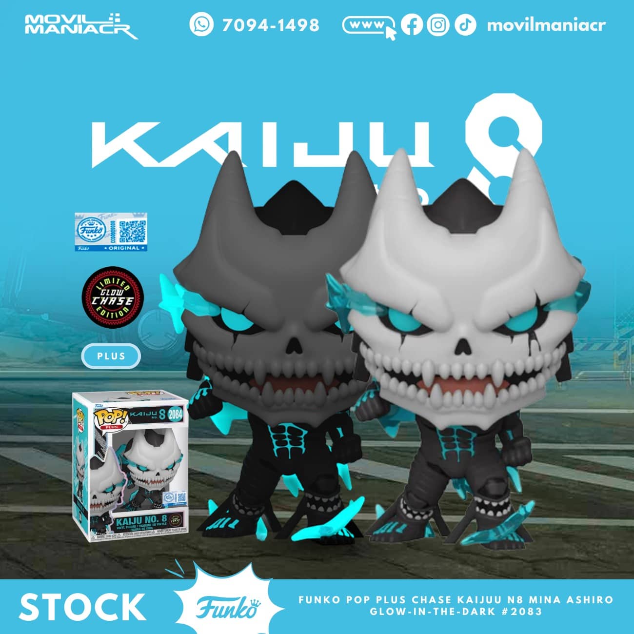 Funko Pop Kaiju No. 8 Chase GITD Exclusivo #2084 - (Stock) ¡Disponible Ahora! 1 Funko Pop Kaiju No. 8 Chase GITD Exclusivo #2084