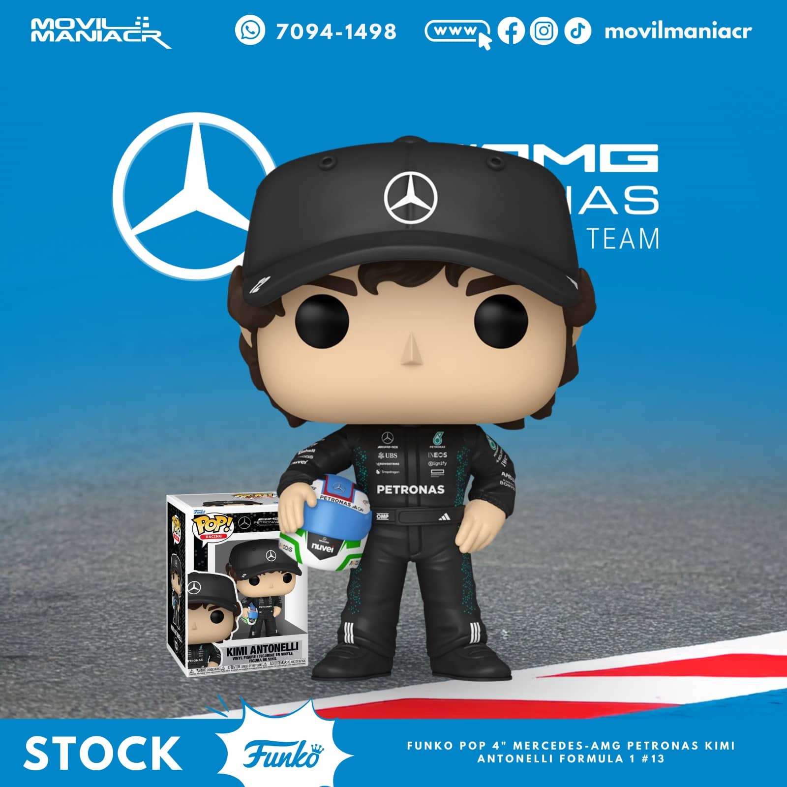 Funko Pop Formula 1 Mercedes-AMG Petronas Kimi Antonelli #13 - (Stock) ¡Disponible Ahora! 1 Funko Pop Formula 1 Mercedes-AMG Petronas Kimi Antonelli #13