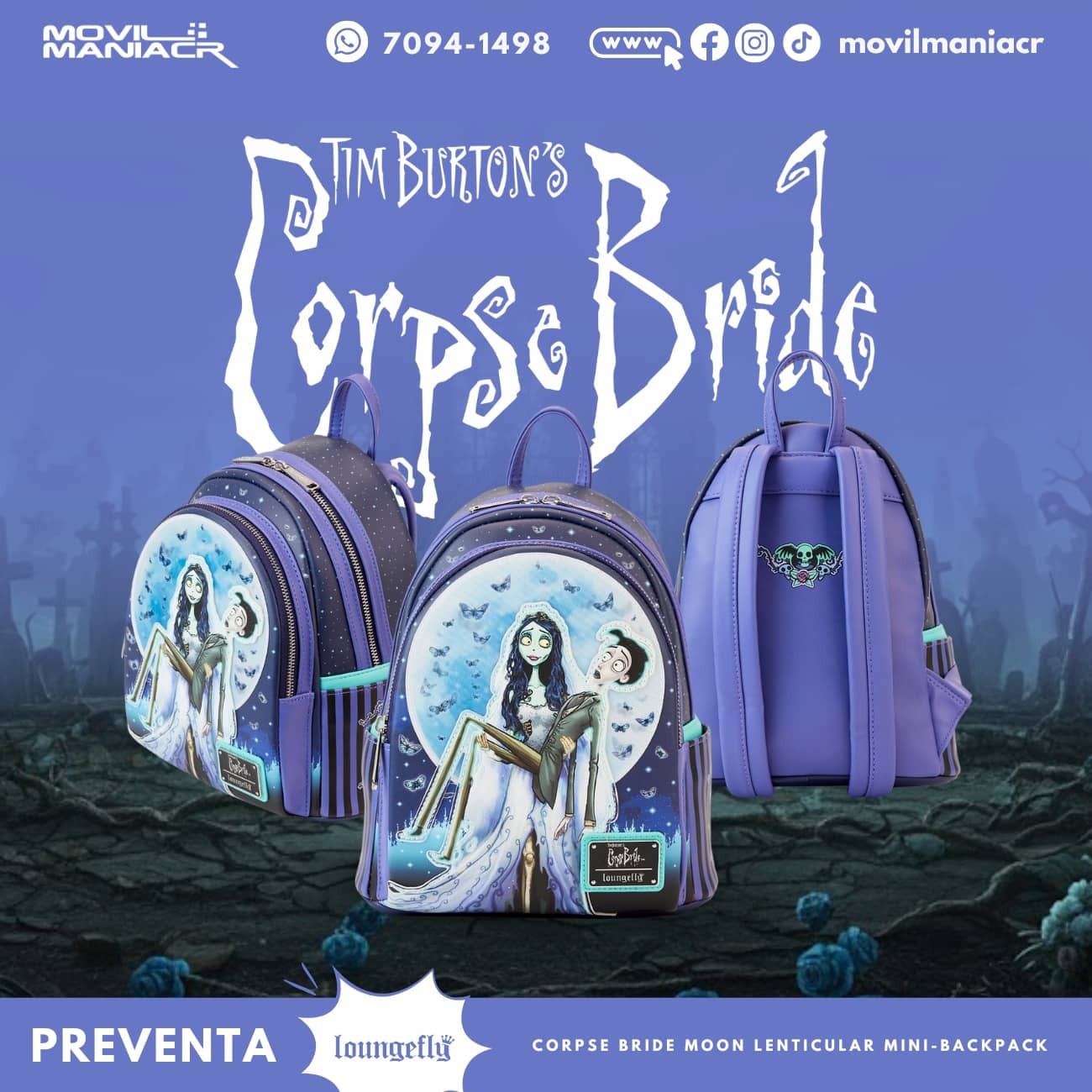 Bolso Mini Loungefly Corpse Bride Moon Lenticular - (Preventa) ¡Reserva Ahora! 1 Bolso Mini Loungefly Corpse Bride Moon Lenticular - (Preventa) ¡Reserva Ahora!