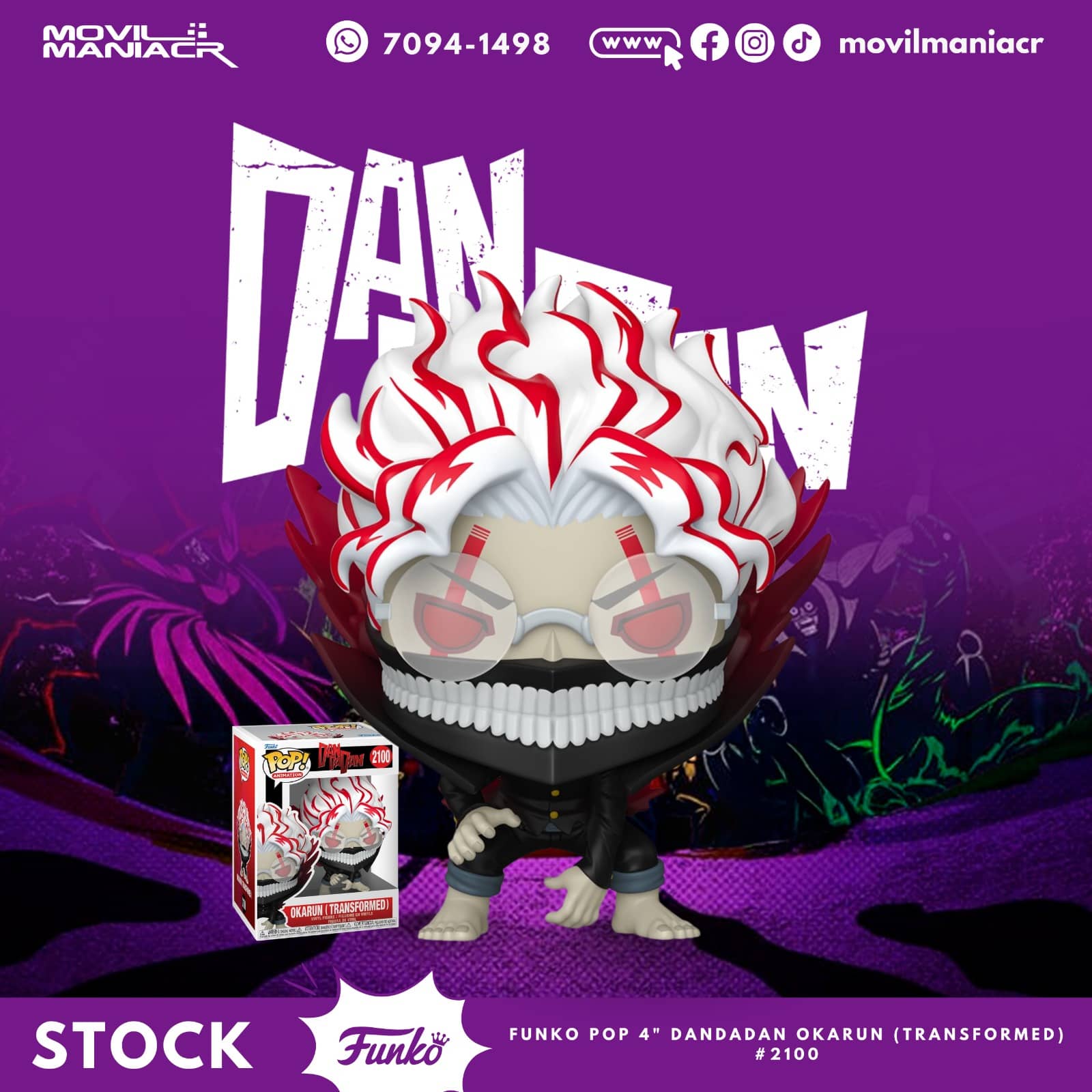 Funko Pop Dandadan Okarun (Transformed) #2100 - (Stock) ¡Disponible Ahora! 1 Funko Pop Dandadan Okarun (Transformed) #2100 - (Stock) ¡Disponible Ahora!