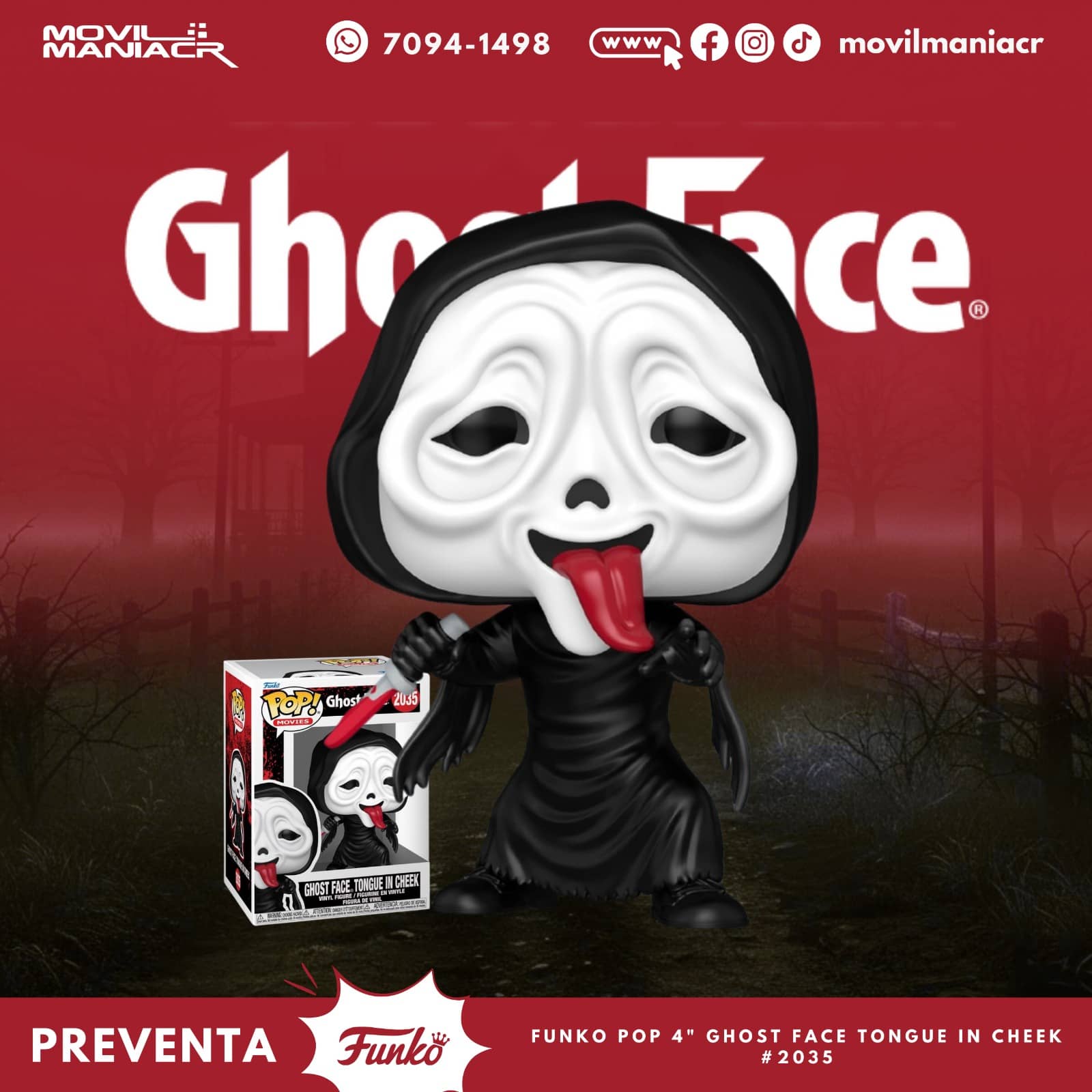 Funko Pop Ghost Face Tongue in Cheek #2035 - (Preventa) ¡Reserva Ahora! 1 Funko Pop Ghost Face Tongue in Cheek #2035 - (Preventa) ¡Reserva Ahora!