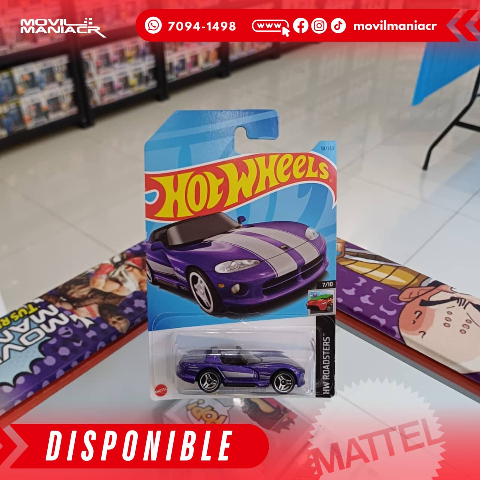 Hot Wheels Dodge Viper RT/10 (131/250) 2023 – (Stock) ¡Disponible Ahora! 1 Hot Wheels Dodge Viper RT10 (131250) 2023 – (Stock) ¡Disponible Ahora!