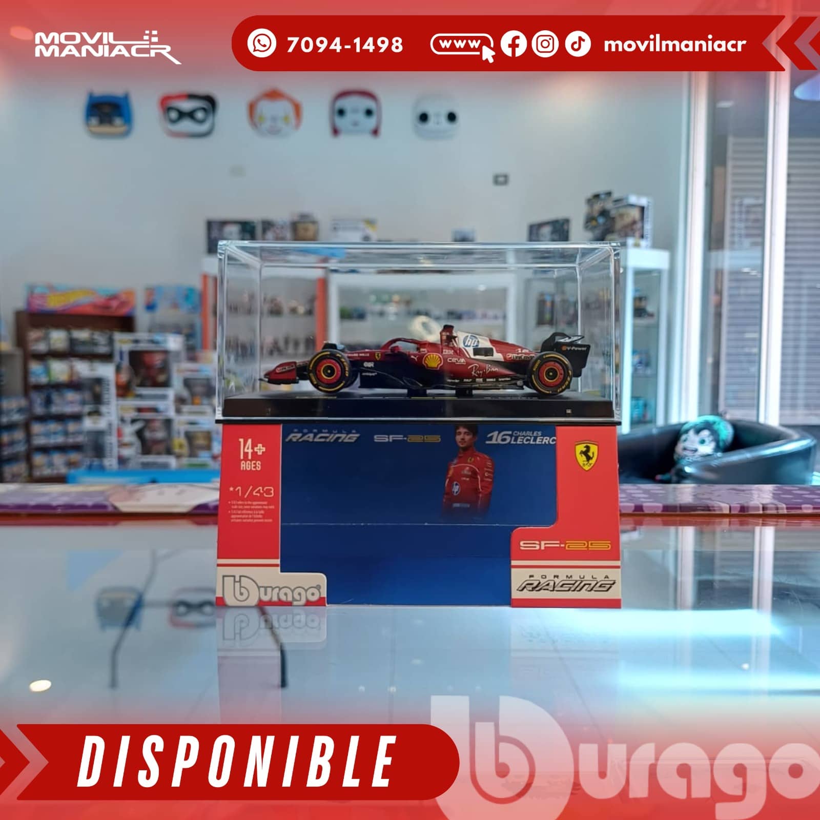 Carro Bburago Formula 1 Ferrari SFR Season Car Charles Leclerc (2025) Escala 1:43 – (Stock) ¡Disponible Ahora! 3 Carro Bburago Formula 1 Ferrari SFR Season Car Charles Leclerc (2025) Escala 1:43 – (Stock) ¡Disponible Ahora! - Imagen 3
