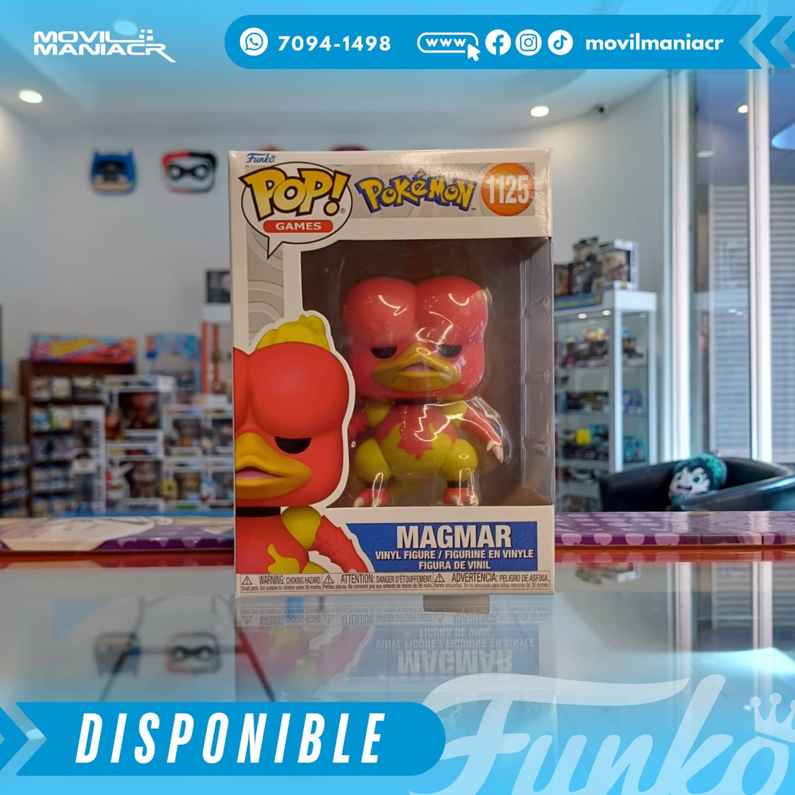 Funko Pop Pokémon Magmar #1125 - (Stock) ¡Disponible Ahora! 2 Funko Pop Pokémon Magmar #1125 - (Stock) ¡Disponible Ahora! - Imagen 2