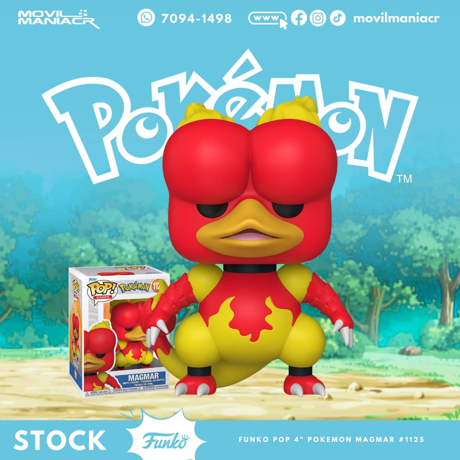 Funko Pop Pokémon Magmar #1125 - (Stock) ¡Disponible Ahora! 1 Funko Pop Pokémon Magmar #1125 - (Stock) ¡Disponible Ahora!