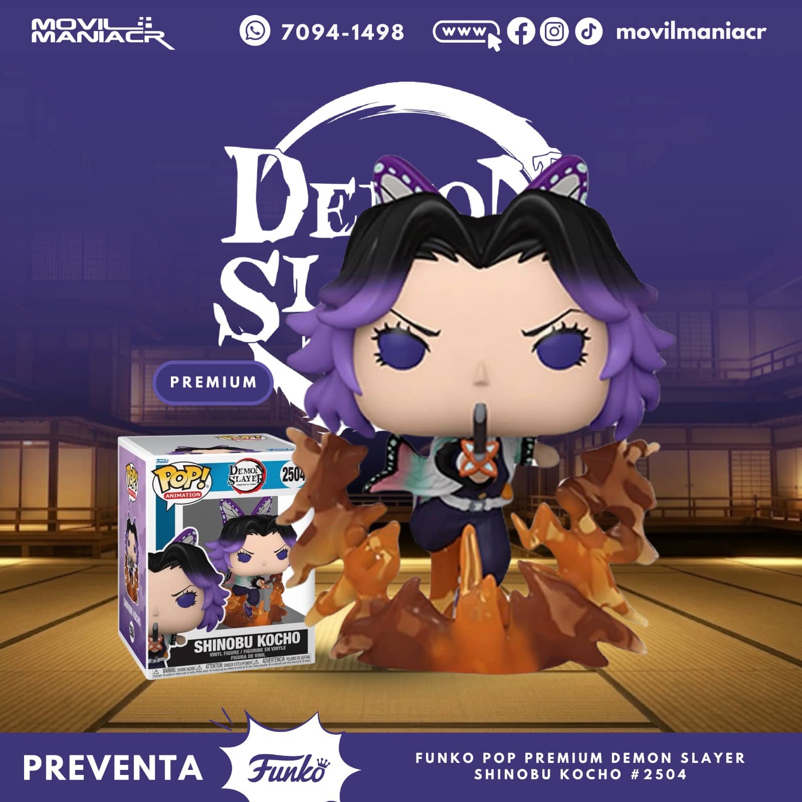 Funko Pop Demon Slayer Shinobu Kocho Premium #2504 - (Preventa) ¡Reserva Ahora! 1 Funko Pop Demon Slayer Shinobu Kocho Premium #2504 - (Preventa) ¡Reserva Ahora!