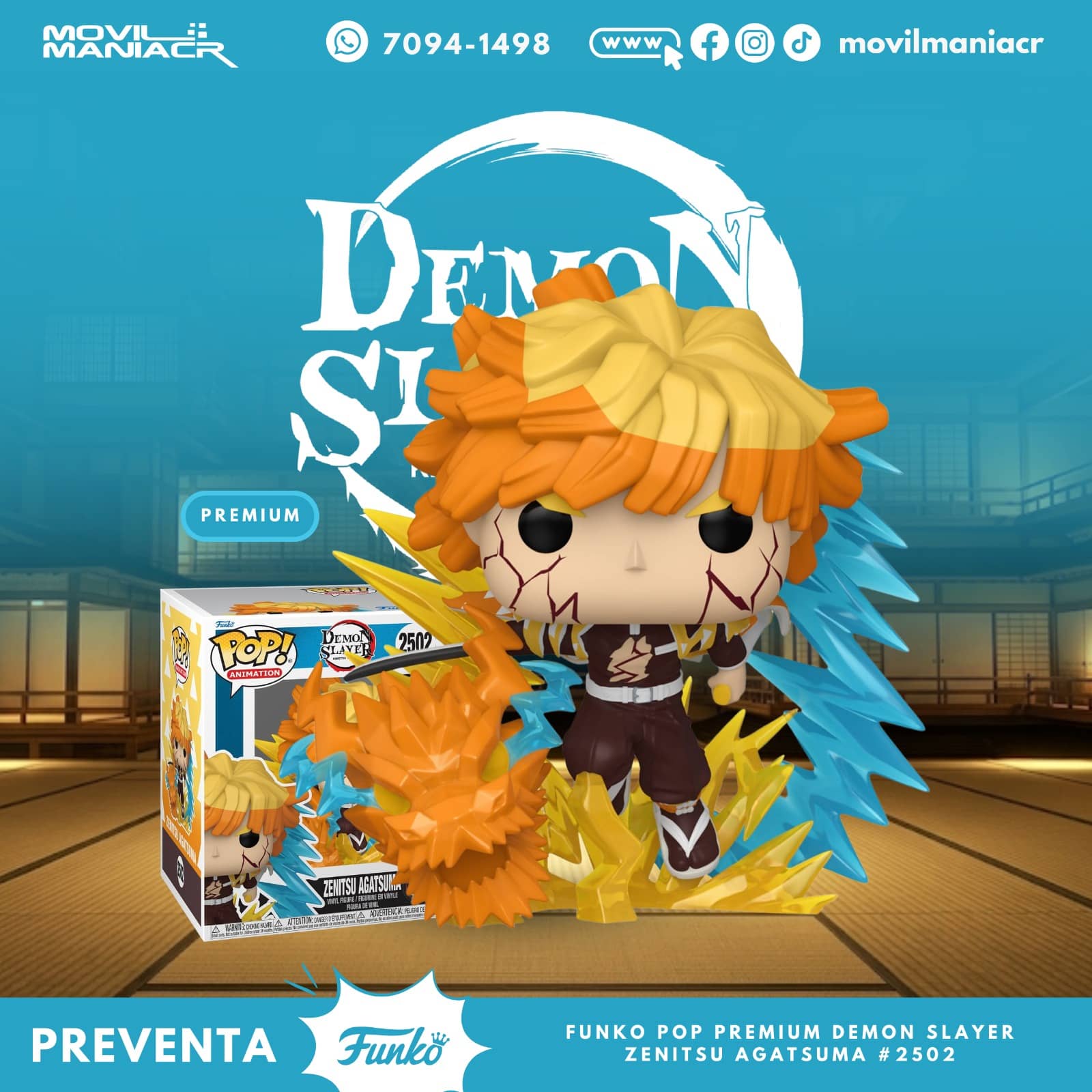 Funko Pop Demon Slayer Zenitsu Premium #2502 - (Preventa) ¡Reserva Ahora! 1 Funko Pop Demon Slayer Zenitsu Premium #2502 - (Preventa) ¡Reserva Ahora!
