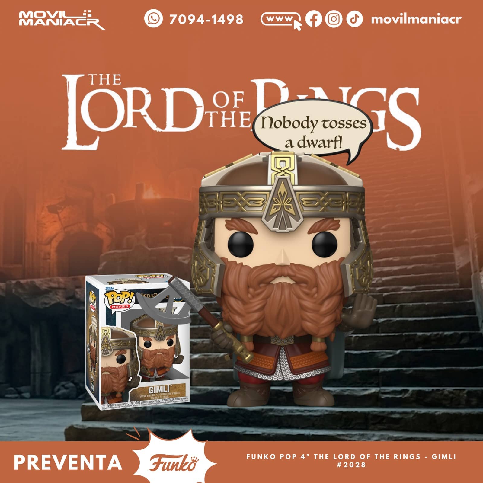 Funko Pop The Lord of the Rings Gimli #2028 - (Preventa) ¡Reserva Ahora! 1 Funko Pop The Lord of the Rings Gimli #2028 - (Preventa) ¡Reserva Ahora!