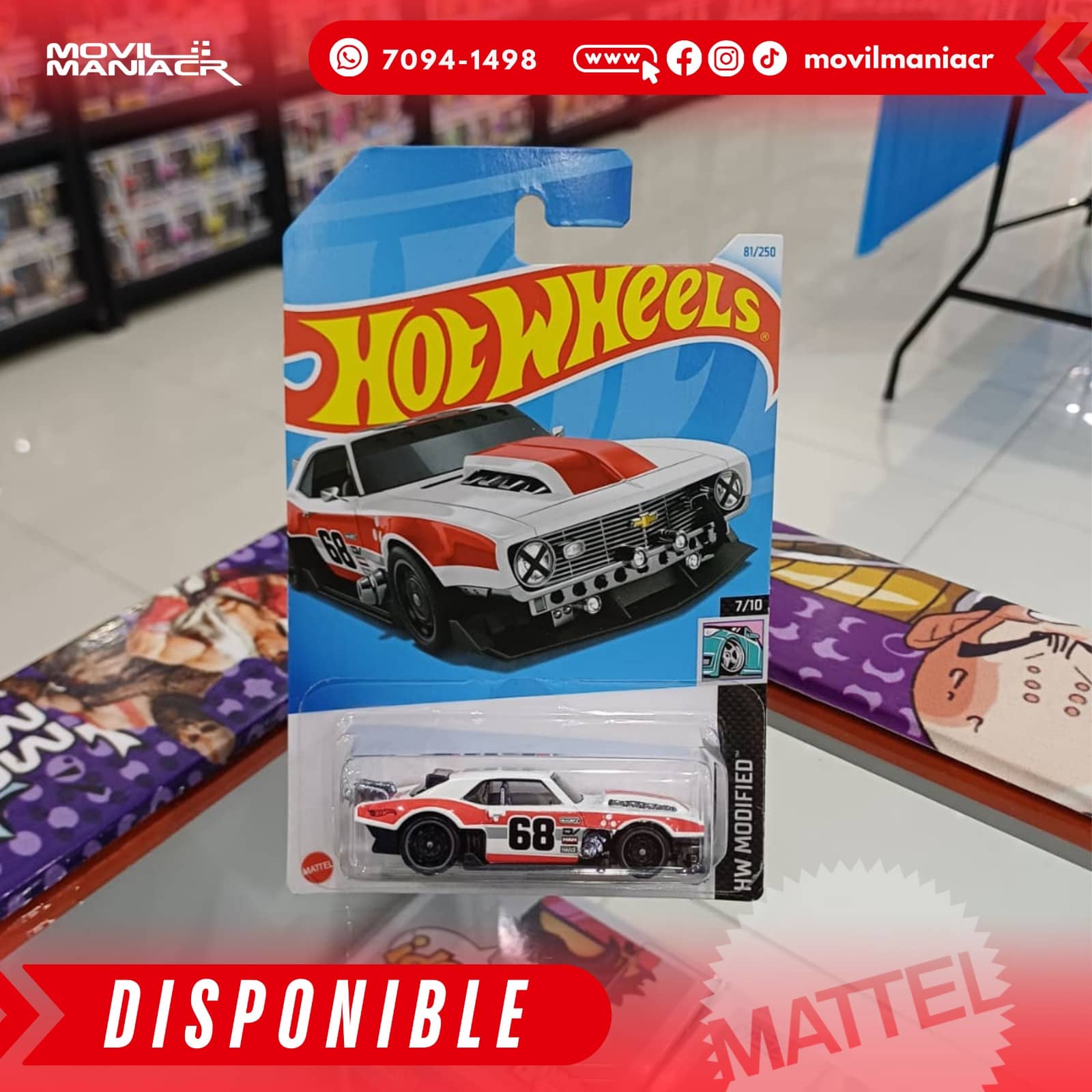 Hot Wheels Custom '68 Camaro (81/250) 2024 – Blanco (Stock) ¡Disponible Ahora! 1 Hot Wheels Custom '68 Camaro (81250) 2024 – Blanco (Stock) ¡Disponible Ahora!