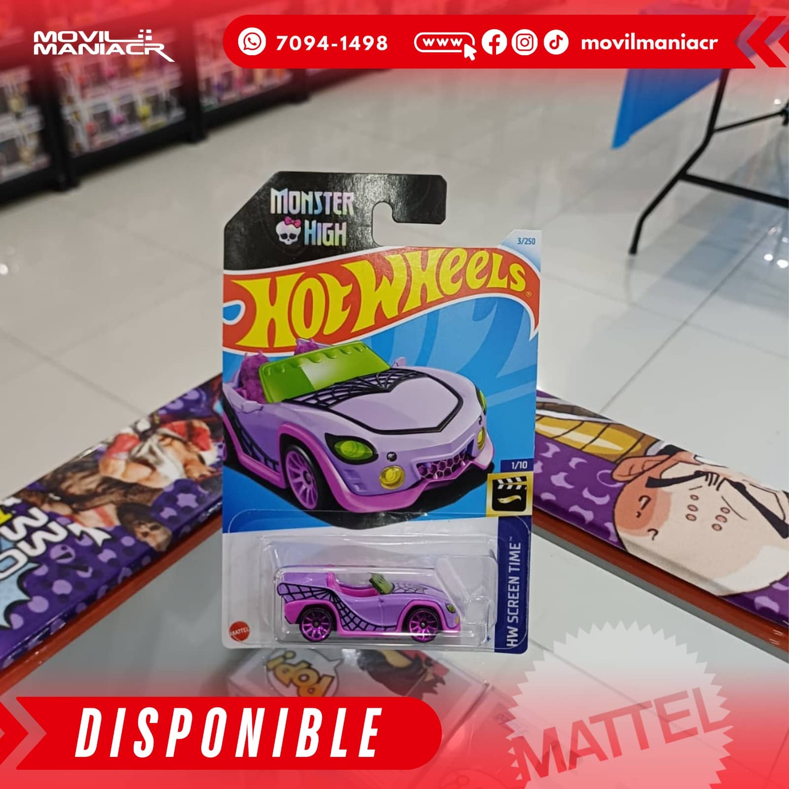 Hot Wheels Monster High Ghoul Mobile (3/250) 2024 – (Stock) ¡Disponible Ahora! 1 Hot Wheels Monster High Ghoul Mobile (3250) 2024 – (Stock) ¡Disponible Ahora!