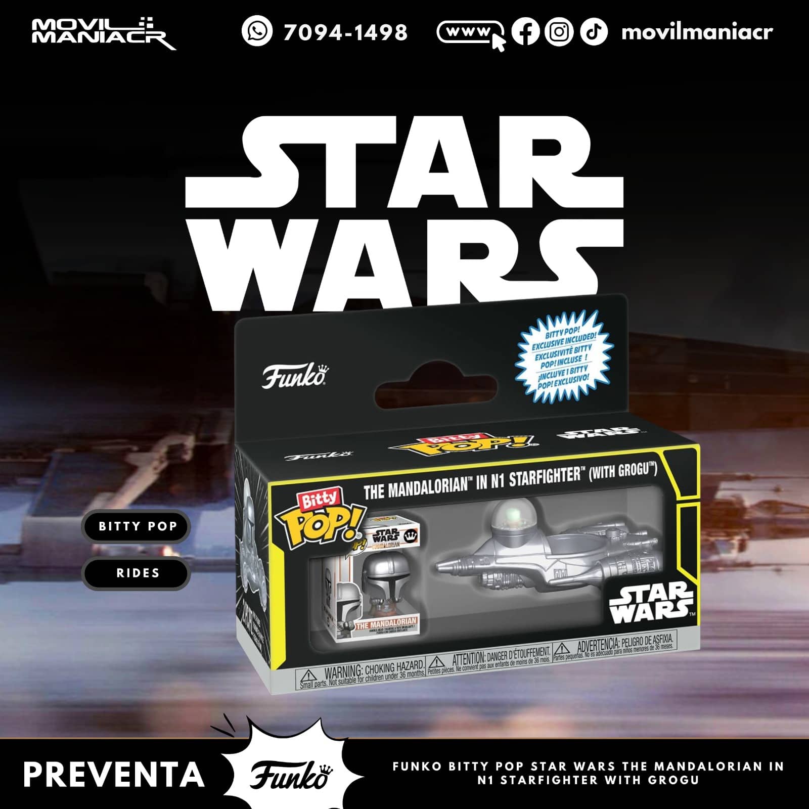 Rides Bitty Pop The Mandalorian in N1 Starfighter - (Preventa) ¡Reserva Ahora! 1 Rides Bitty Pop The Mandalorian in N1 Starfighter - (Preventa) ¡Reserva Ahora!