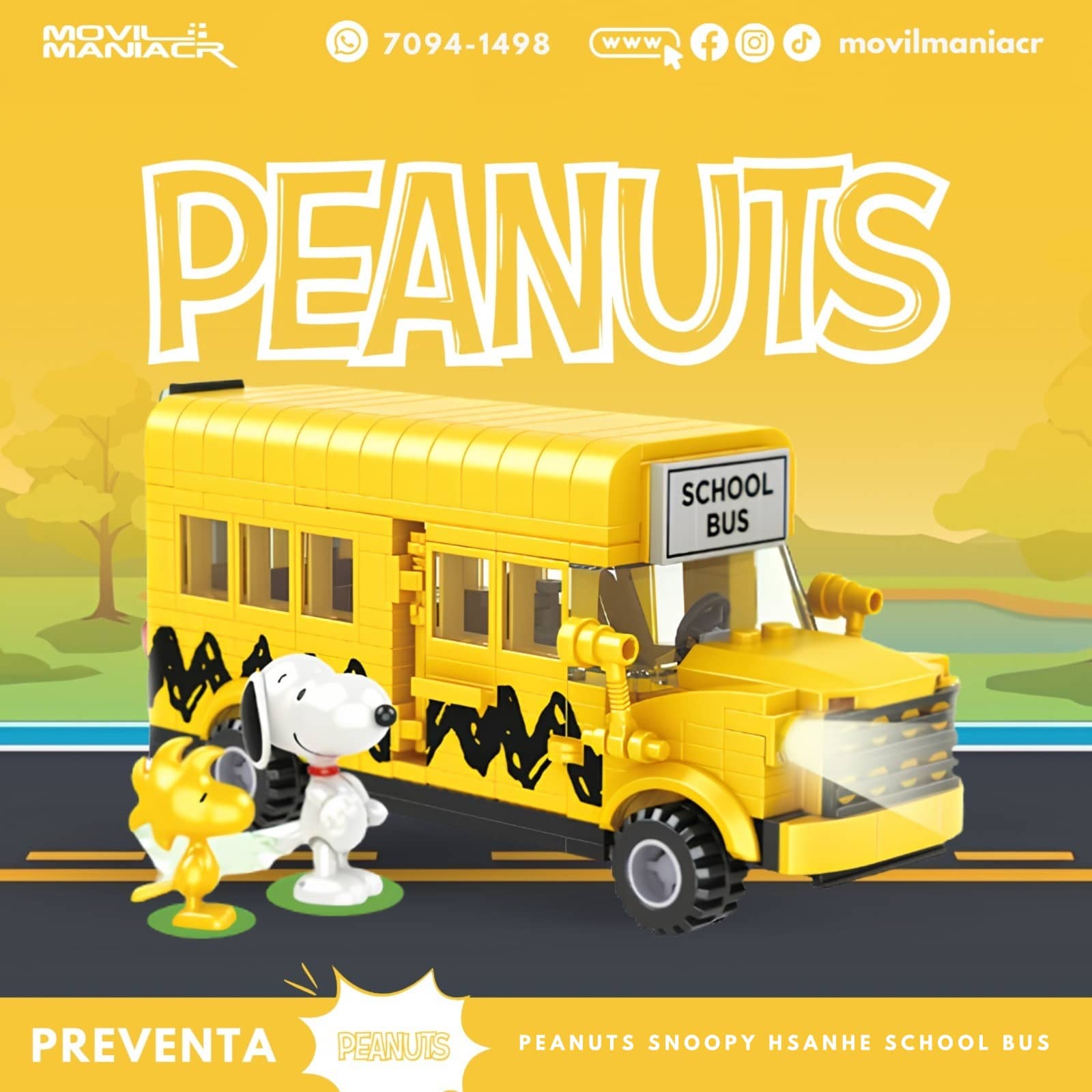 Armable Hsanhe Peanuts Snoopy School Bus(S017) - (Preventa) ¡Reserva Ahora! 1 Armable Hsanhe Peanuts Snoopy School Bus(S017) - (Preventa) ¡Reserva Ahora!