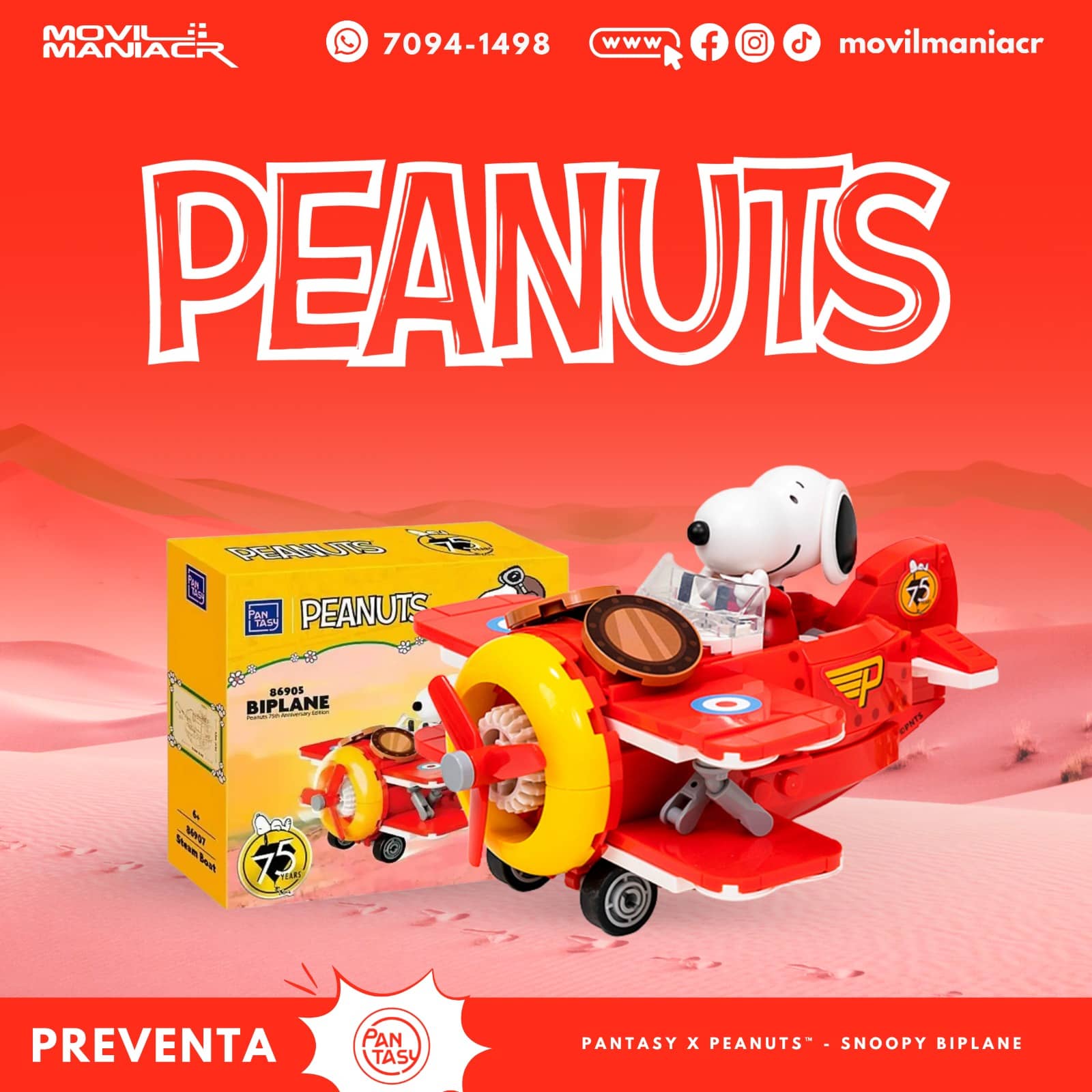 Armable Pantasy Peanuts Snoopy Biplane(86905) - (Preventa) ¡Reserva Ahora! 1 Armable Pantasy Peanuts Snoopy Biplane(86905) - (Preventa) ¡Reserva Ahora!