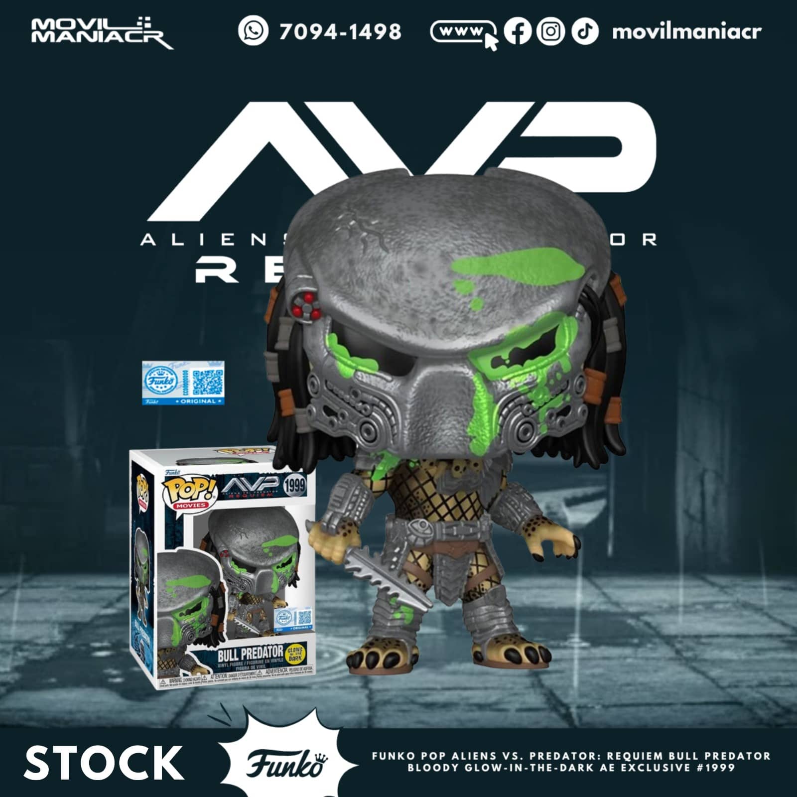 Funko Pop Aliens vs Predator Requiem Bull Predator GITD Exclusivo #1999 - (Stock) ¡Disponible Ahora! 1 Funko Pop Aliens vs Predator Requiem Bull Predator GITD Exclusivo #1999 - (Stock) ¡Disponible Ahora!