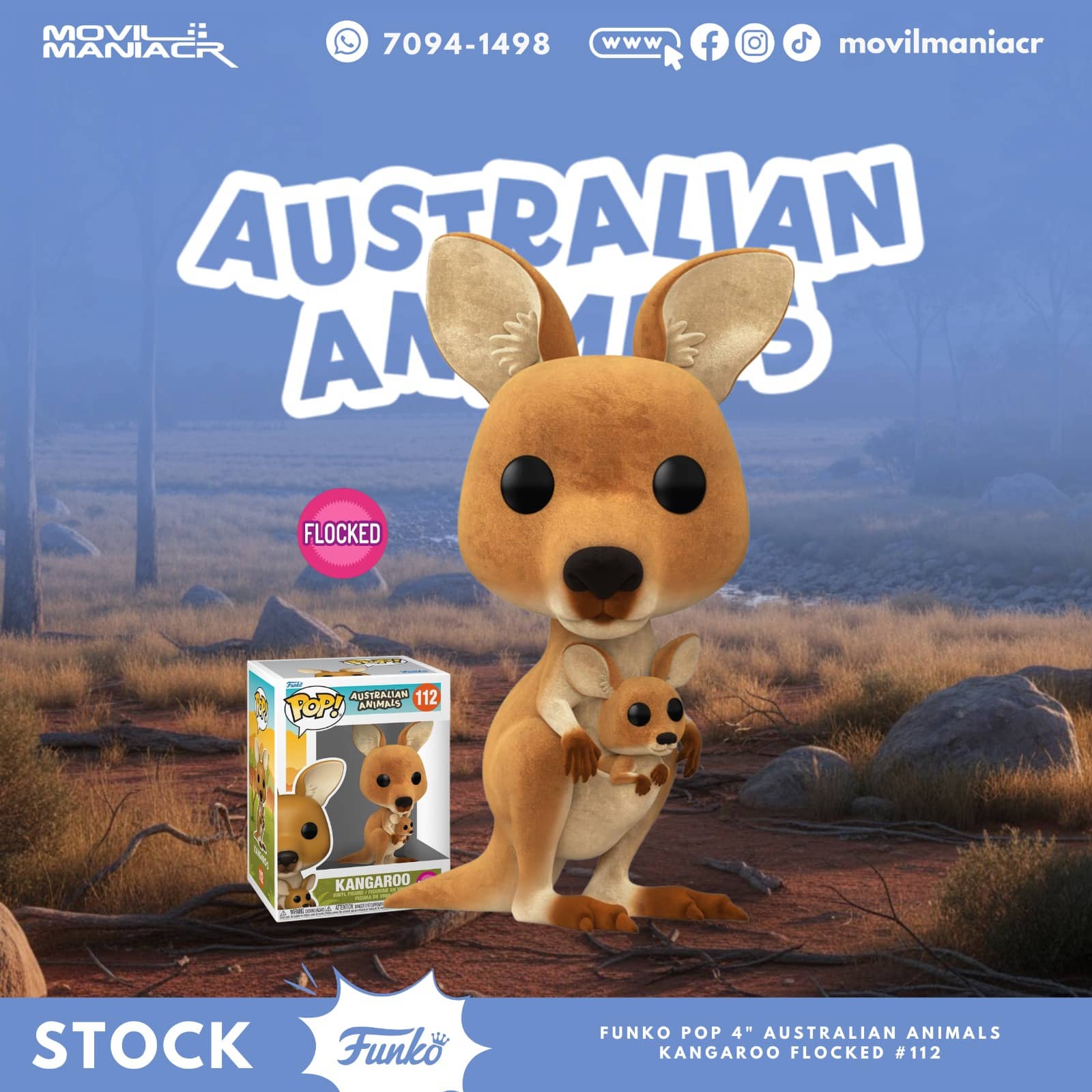 Funko Pop Australian Animals Kangaroo Flocked #112 - (Stock) ¡Disponible Ahora! 1 Funko Pop Australian Animals Kangaroo Flocked #112 - (Stock) ¡Disponible Ahora!