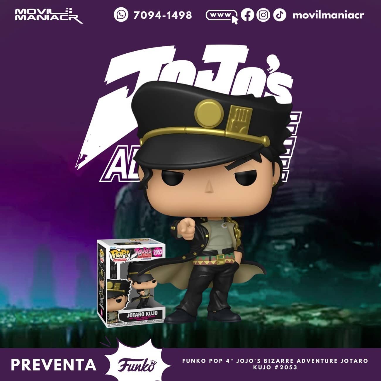 Funko Pop Jojo's Bizarre Adventures Jotaro Kujo #2053 - (Preventa) ¡Reserva Ahora! 1 Funko Pop Jojo's Bizarre Adventures