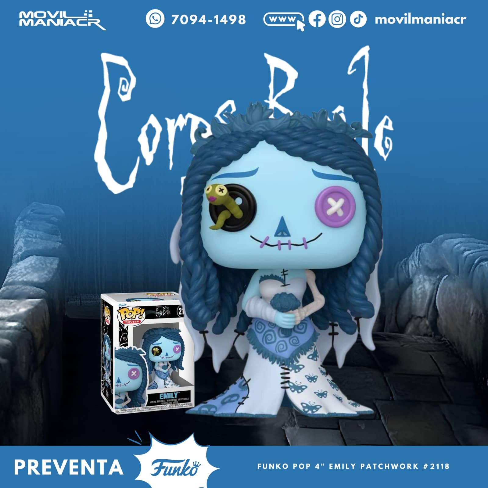 Funko Pop Patchwork Corpse Bride Emily #2118 - (Preventa) ¡Reserva Ahora! 1 Funko Pop Patchwork Corpse Bride Emily #2118 - (Preventa) ¡Reserva Ahora!