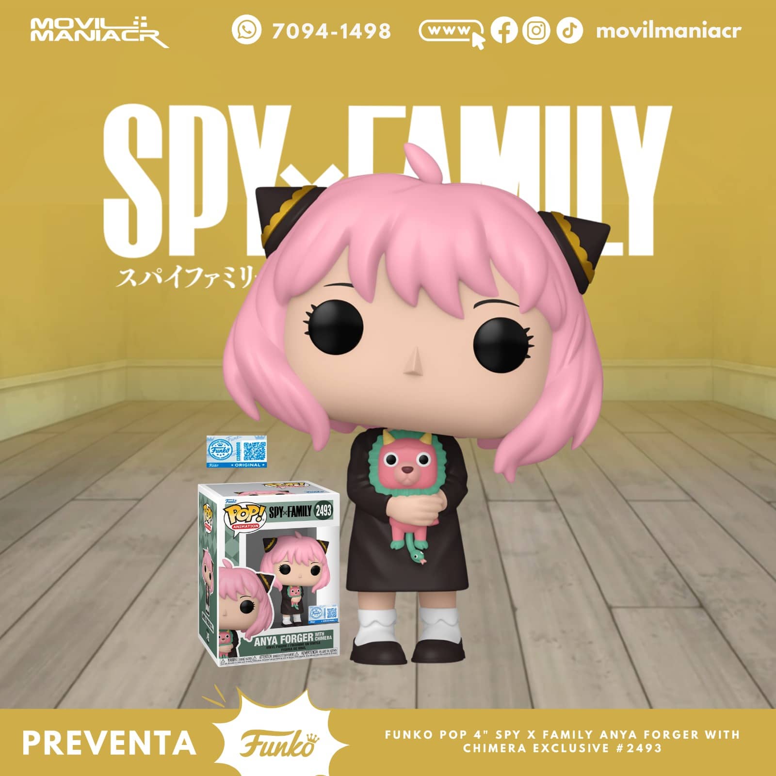 Funko Pop Spy x Family Anya Forger w Chimera Exclusivo #2493 - (Preventa) ¡Reserva Ahora! 1 Funko Pop Spy x Family Anya Forger w Chimera Exclusivo #2493 - (Preventa) ¡Reserva Ahora!