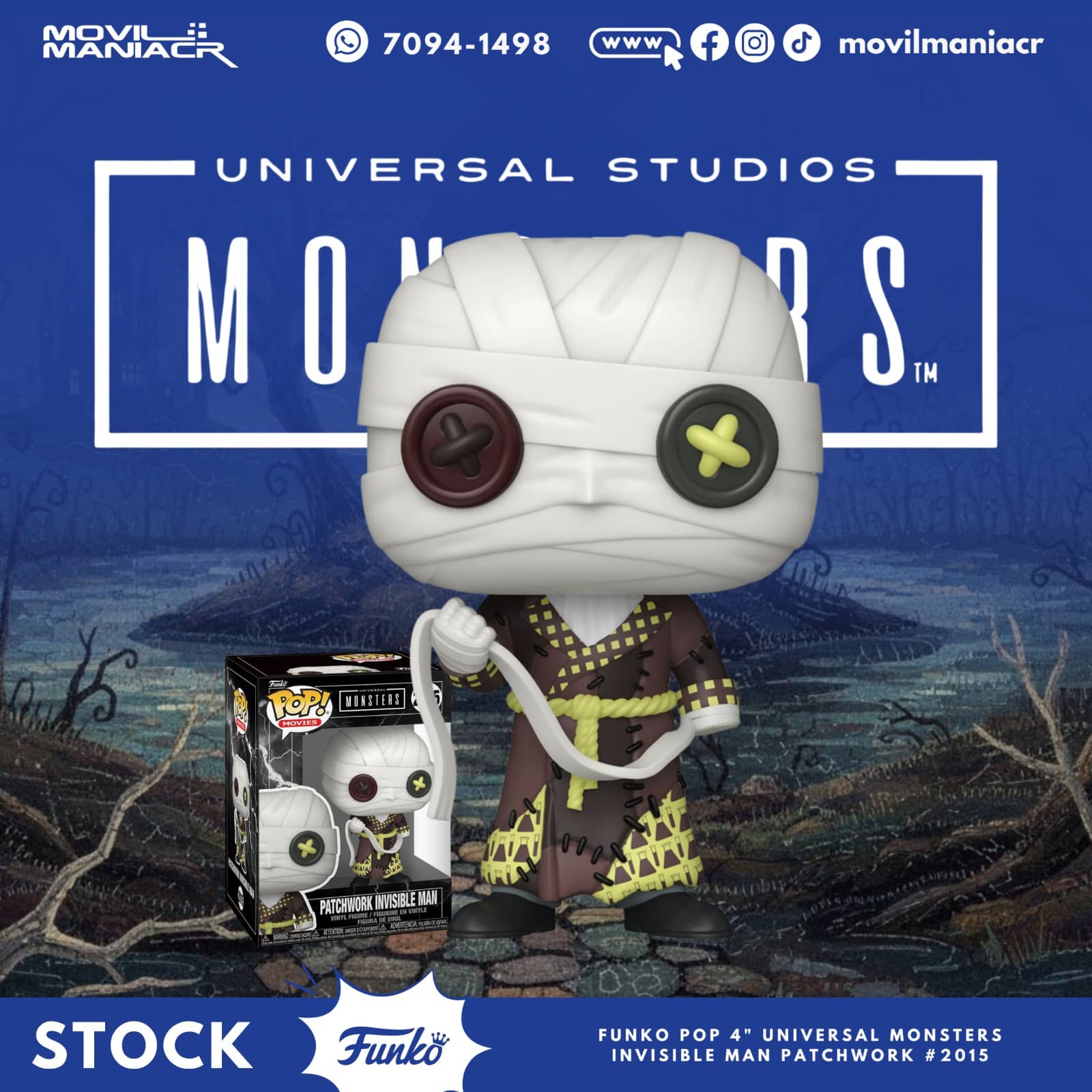 Funko Pop Universal Monsters Patchwork Invisible Man #2015 - (Stock) ¡Disponible Ahora! 1 Funko Pop Universal Monsters Patchwork Invisible Man #2015 - (Stock) ¡Disponible Ahora!