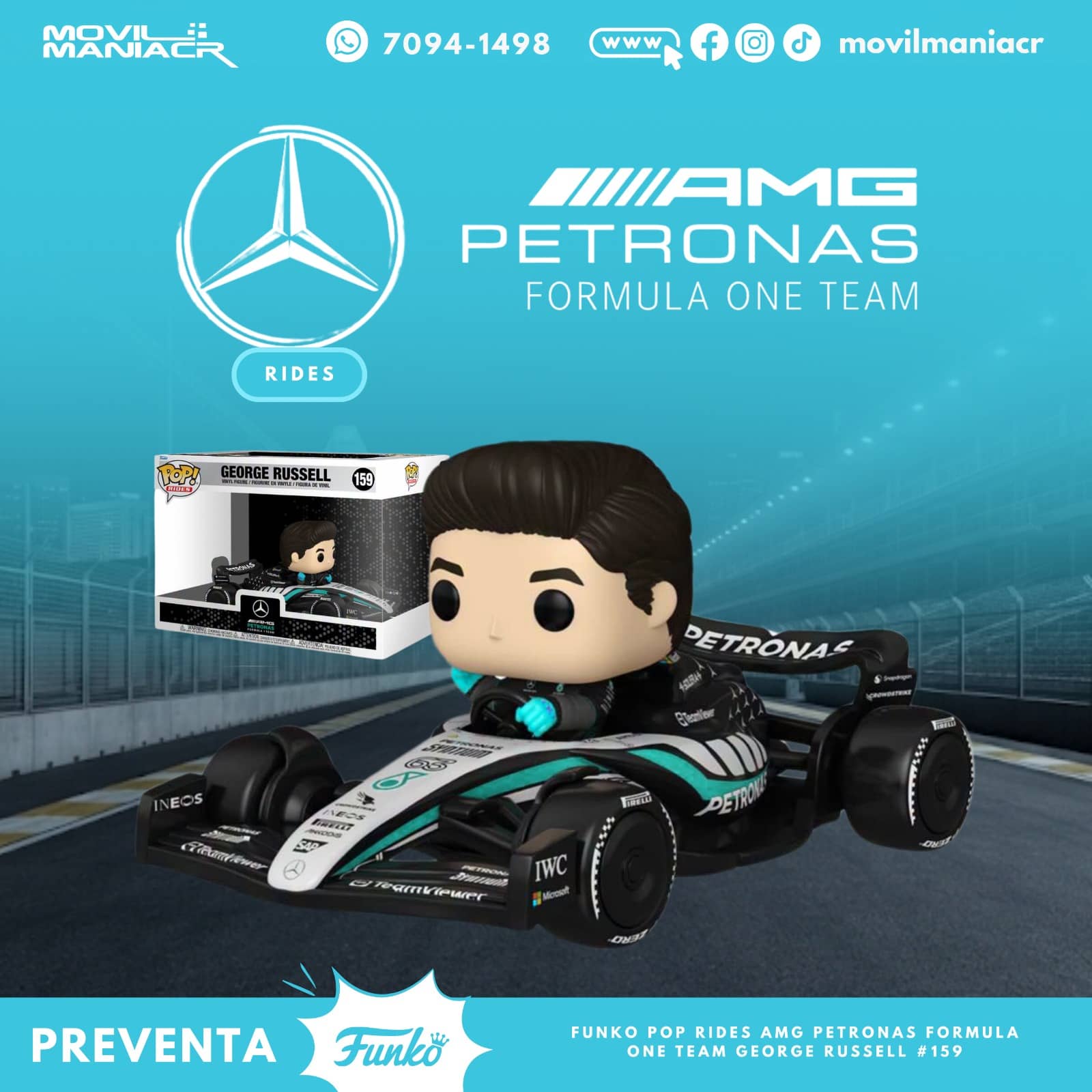Funko Pop Formula 1 AMG Petronas George Russell Rides #159 - (Preventa) ¡Reserva Ahora! 1 Funko Pop Formula 1 AMG Petronas George Russell Rides #159 - (Preventa) ¡Reserva Ahora!