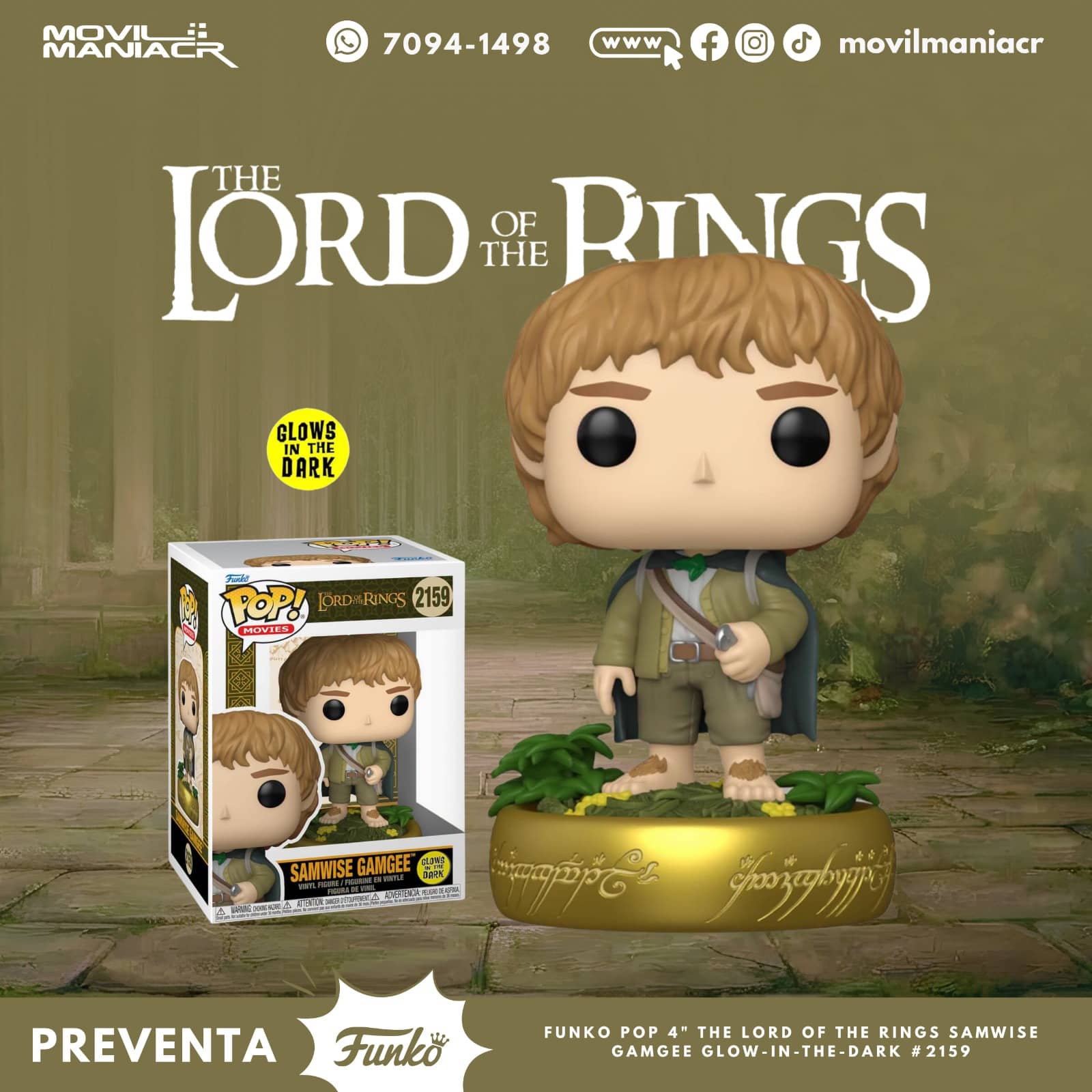 Funko Pop The Lord of the Rings Samwise Gamgee GITD #2159 - (Preventa) ¡Reserva Ahora! 1 Funko Pop The Lord of the Rings Samwise Gamgee GITD #2159 - (Preventa) ¡Reserva Ahora!